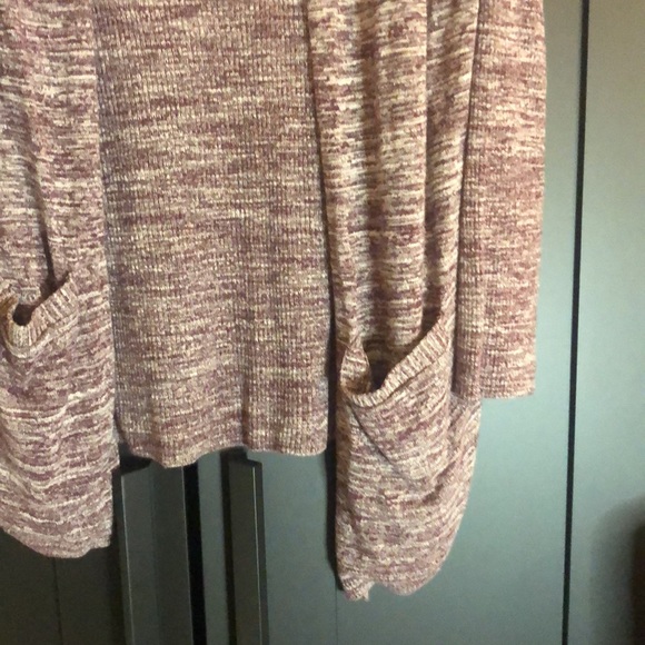 LOFT slouchy open front cardigan with pockets size small purple space dye color - Picture 8 of 16